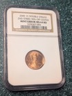 2000 1c Double Struck 2nd Strke 90  Off Center Mint Error Ngc Ms 64 Rd