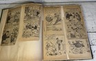 Antique Vtg 1900   s Wwi Era Scrapbook Of Political Cartoons Newspaper Clippings