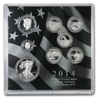 2014 Us Mint Limited Edition Silver Proof Set     8 Coin Set     Box   Coa Sae Toned