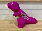 Vintage 1992 Fisher Price Puffalumps Dinosaur Barney Squeaks Nylon Plush Works 