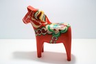Hand Carved Large Red Swedish Dala Horse By Nils Olsson