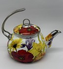 Pioneer Woman 2 3 Qt Enameled Steel Flower Garden Tea Pot Kettle Floral Retired
