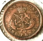 1857 Bank Of Upper Canada One Half Penny Token