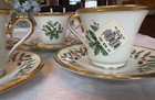 Lenox Dimension Christmas Holiday Holly   Berry Coffee Cups And Saucer 