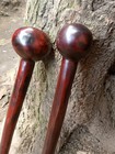 Maasai Traditional Rosewood Talking Stick Original Handcarved Wood 2 Pcs