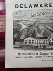  1884 Railroad Advertising Delaware Car Works Nice Factory Picture Train Cars 
