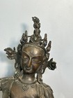 Circa 1800 Large Mongolian Bronze Bejeweled Bodhisattva Kshitigarbha- Important