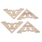 Chic Unpainted Wood Carved Decal Corner Onlay Applique Furniture Wall Decor Oak