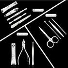 12p Professional Manicure Pedicure Set Grooming Kit  Tool Tweezers Nail Clippers