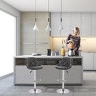 New Pu Leather Bar Stools Modern Swivel Dinning Kitchen Chair  Set Of 2