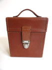 Vintage Brown Leather Hard Camera Case  5  X 6  X 3 5 