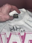 Vintage 1992 Wwf Pink Logo T Shirt Hulk Hogan Signed Auto Wwe Touch Of Gold Usa