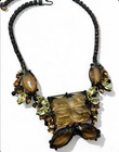 Vintage Rare 1959-1964 Marvella Signed Huge Specialty Glass Bib Necklace Htf