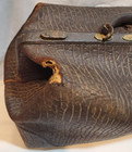 Vintage Distressed  Doctor Physician House Call Bag Large Walrus Leather