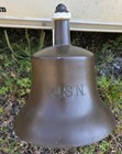 Old Usn Brass Nautical Ships Boat Bell   Hanger Us Navy Retired Wwii Antique