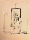 Surrealism Interior Charcoal Drawing On Paper 11   x14    Original Signed 