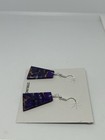 Native American Handmade Navajo Purple Mojave Turquoise Slab Earrings