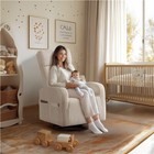 Corduroy Swivel Nursery Glider Recliner Chair  360-degree Nursing Gliding Rocker