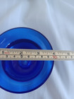 Mid Century Modern Cobalt Blue Vase Art Glass Bowl Vintage 4  Mcm Flea Bite