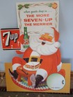 60s Vtg  7-up Easel Back Santa Claus Store Display Christmas 17    X 23  Seven Up