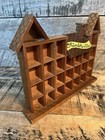 Vtg Thimbleville Wooden Thimble House Display Case Holder