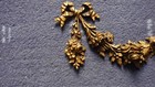 French Bronze Pediment With Flowers
