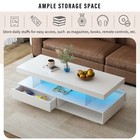 Modern Led Coffee Table With Storage Drawers Display Shelves For Living Room