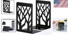 Sturdy Anti-slip Black Metal Bookends For Home Office - 3 6 d X 4 7 w X 7 h