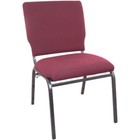 18 5  Wide Multipurpose Maroon Fabric Stacking Church Chair With Silver Frame