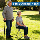 Walking Cane With Seat Folding Lightweight  Cane Stool For Adults  Aluminum Walk