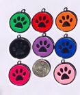 Paw Print Laser Custom Engraved Dog Cat Tags Personalized   Free Split Ring
