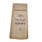 1930 North German Lloyd Ss Europa Passenger Accommodations 1930 Map Original