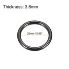 Metal O Ring 25mm 0 98   Id 3 8mm Thickness Iron Rings For Diy Black 15pcs