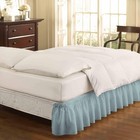 Solid Elastic Wrap Around Bed Skirt  Easy On off Dust Ruffle  18 Inch Drop      