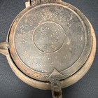 Griswold No  8 975 Cast Iron Stovetop Round Waffle Iron W  Base   Handle