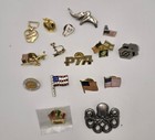 Mixed Lot Collectible Pinback Lapel Enamel Pins Pta Letters Flag Octopus