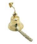 Vintage Reception Handle Antique Bells Brass School Pub Bell Lot Of 5