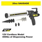 Cordless 20 Oz Sausage Caulking Gun 12v No-drip High-efficiency Design