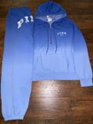 Victoria s Secret Pink Ombre Dip Dye Campus Hoodie   Pants Set Ultramarine L Nwt
