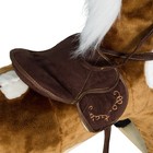Qaba Kids Metal Plush Ride-on Rocking Horse Toy With Music  Dark Brown