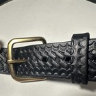 Boston Leather 6606 Basketweave Police Duty Belt Black Leather Size 34