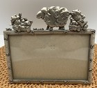 Pewter Nursery Baby Photo Frame Lamb Sheep Flowers 4 X 6