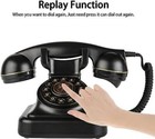 Push Button Retro Corded Phone Desk Telephone Vintage Working Loud Black 