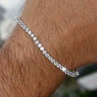 6 20ct Round Cut Lab-created Diamond Men s Tennis Bracelet 14k White Gold Plated