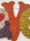 Vintage Melted Plastic Popcorn Decoration Love Valentine Heart 1970s Hippie Art 