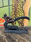 Vintage C  1900 Brighton Cast Iron Cigar Tobacco Cutter 3 Sign Devil Jester Elf