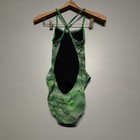 Nike Green One Piece Swimsuit Girls 12 28 Youth Racerback Strappy Swimwear
