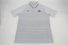 Nike Georgia Bulldogs Mens Large Gray Striped Football Coach Polo Shirt