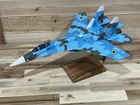Hand Crafted Mahogany Wood Sukhoi Su-27 Jet 18    Desk Top Model New Damaged Read 