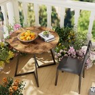 Small Round Kitchen Table With 2 Upholstered Chairs  3-piece Wood Dinette Set   